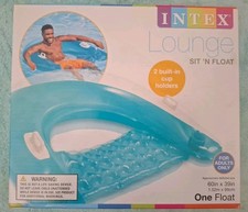 Intex Sit N Float Lounge Adult Pool Chair Swim Pool Green Blue
