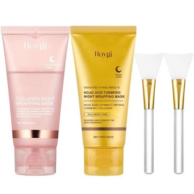 Kojic Acid Turmeric Collagen Night Wrapping Mask, Overnight Mask For Brightening