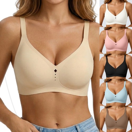 New Jelly Bras for Women No Underwire Wireless Seamless Push Up Soft Bra US