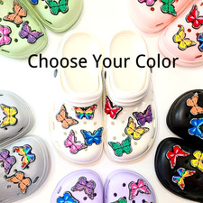 Women's Clogs - Butterfly Charms Included - Pick Your Shoe Color  Size W7-W11 