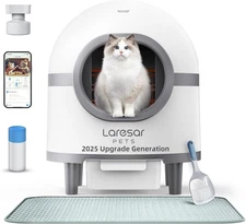 Laresar Pets Self Cleaning Automatic Cat Litter Box w/ APP, Odor Control