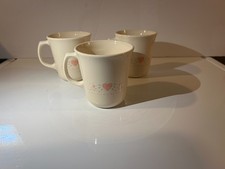 Corning Forever Yours Pink Heart Coffee Mugs Set Of 4