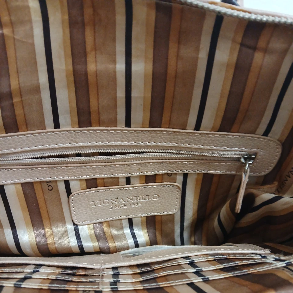 Bolso Bandolera Tignanello Metálico Rosa Polvoriento Asa Superior Foto 3 de 4