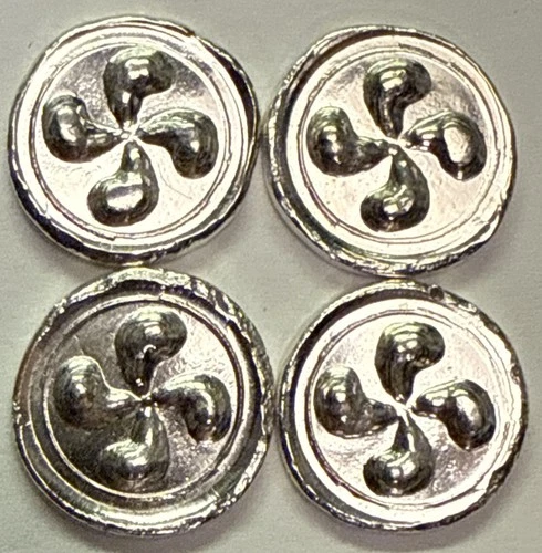 (ONE) 1/4 Troy oz. Cast And Stamped Basque Lauburu Cross .999 Fine Silver Round