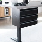 VIVO Black 3 Level 16" Pull Out Under Desk Storage Drawer Set