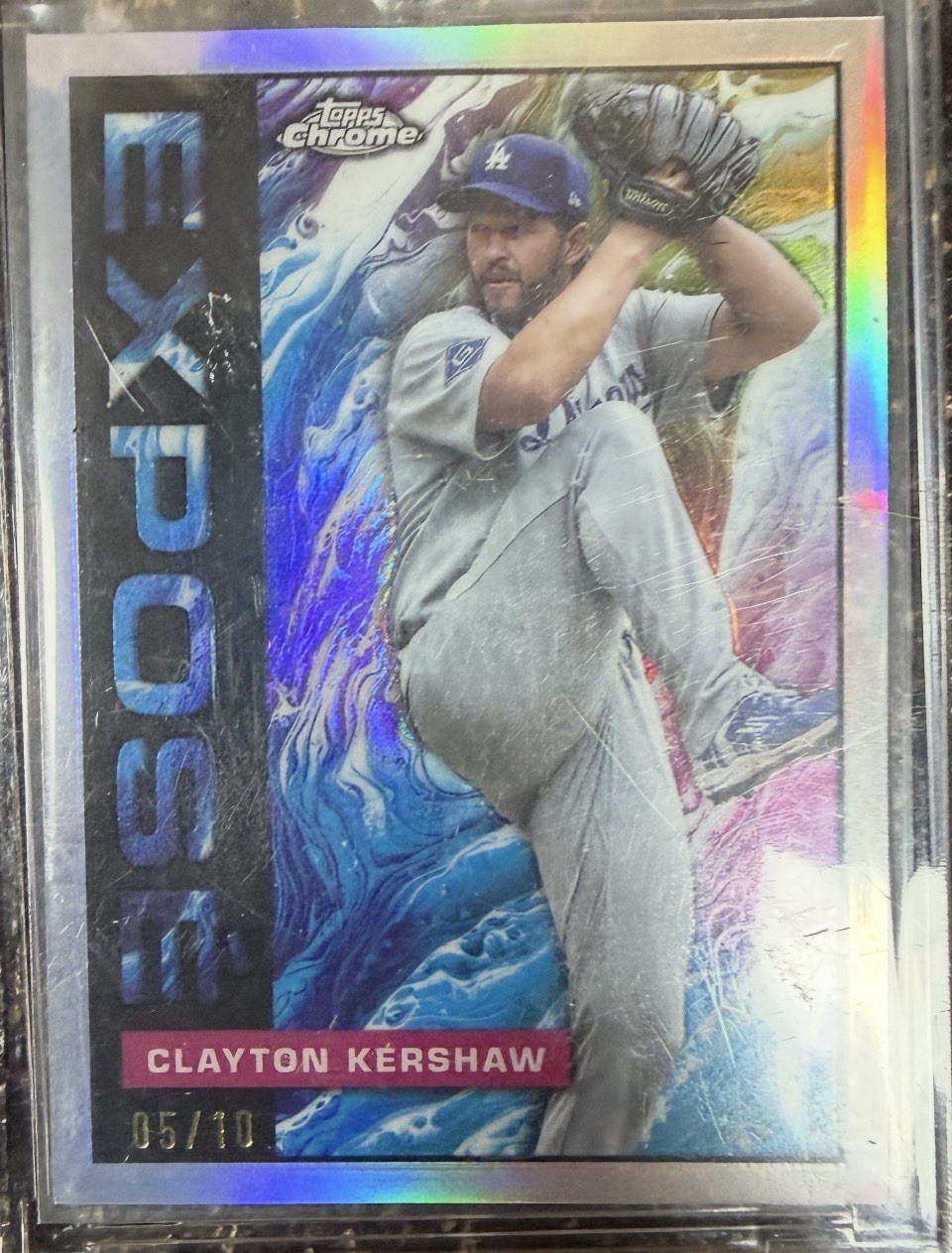 2025 Topps Chrome Update Clayton Kershaw Expose SP Black 04/10 #TCE-58