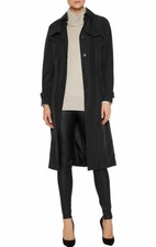Iris And Ink Black Crepe Belted Trench Coat Uk8 Us 4 New With Tags