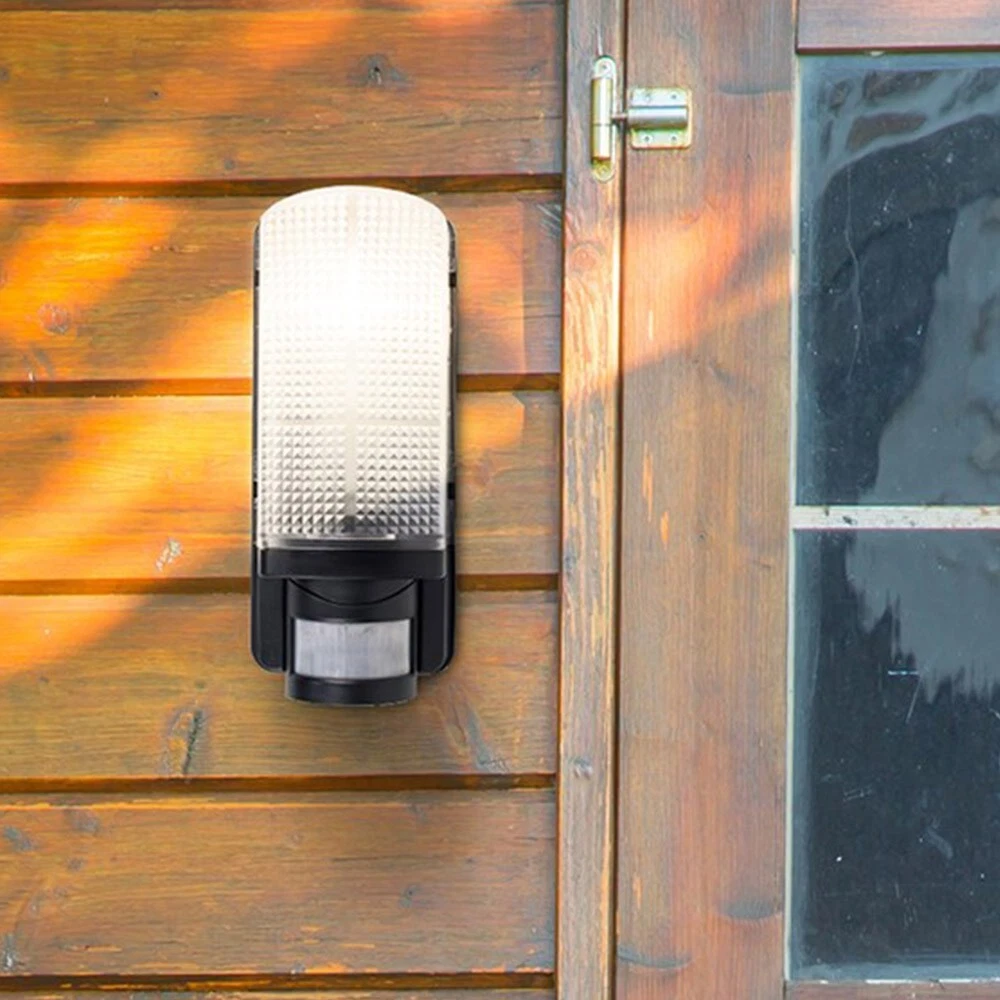 Black Outdoor PIR Motion Sensor Bulkhead Security Light