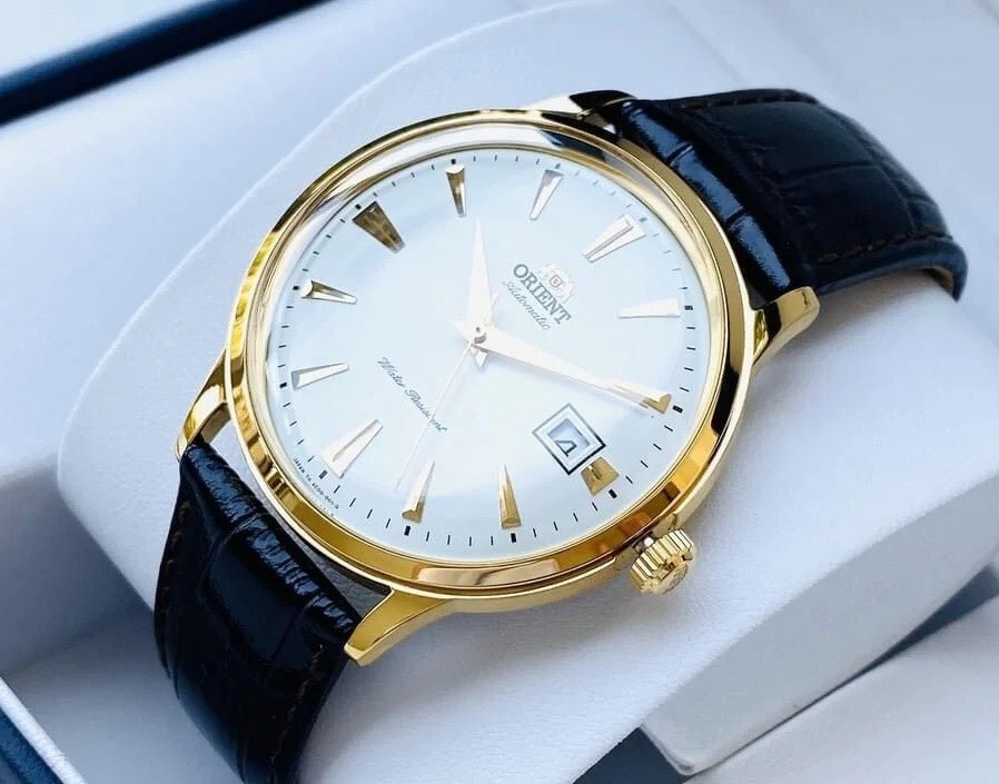 Orient TAC00003W0 Bambino Gold Tone Analog Automatic Brown Leather