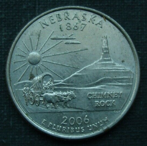 TW) USA 25 Cent 2006 "P" +++ NEBRASKA +++ Staate ¼ Quarter - Ochsengespann Tier - Bild 1 von 2