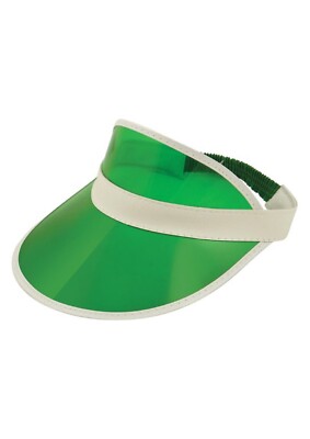 Neu Unisex Sonnenblende Pub Golf Poker Farbe klar Mütze Vegas Kappe 80er Jahre Kostüm