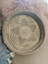 Woven basket boho serving display tribal aztec 