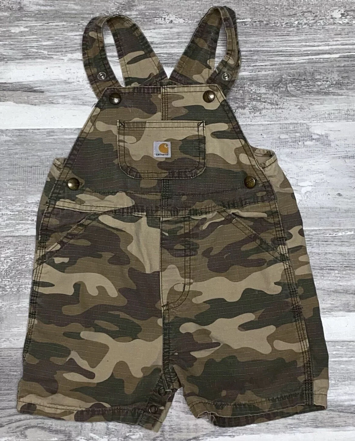 Baby Carhartt Camo Overalls Size 18 Months Hunting Fishing Outdoors Canvas