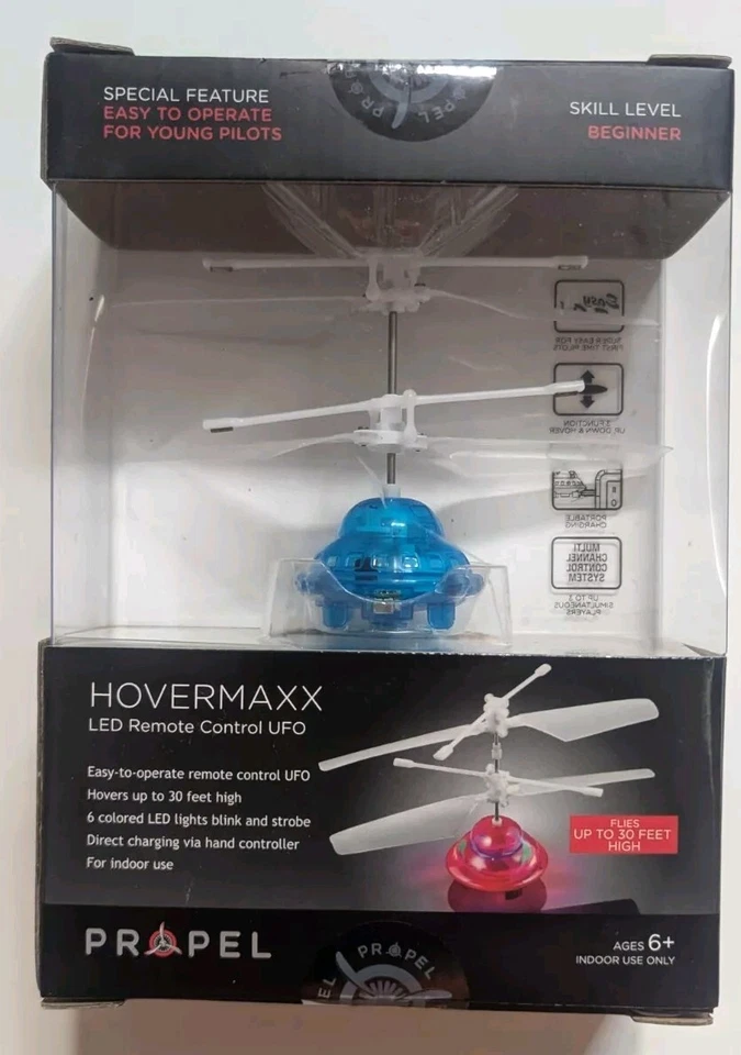 Propel Hovermaxx Blue Remote Control UFO 6 Colored LED Lights Indoor - Image 2 of 4