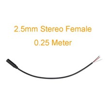 50pcs 25cm Stereo Audio AUX Cord 2.5mm Female Jack 3pin Wire DIY Pigtail Cable