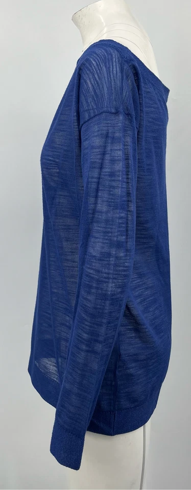 Mauro Grifoni Women's Blue Shimmer Accent Boat-Neck Shirt sz 46 - Image 2 of 4