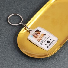 Personaslised Photo KeyChain Custom Picture With Engraved KeyRing Charms Gift