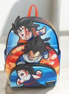 Loungefly Dragon Ball Z Triple Pocket Backpack BRAND NEW NWT Goku Vegeta  Gohan