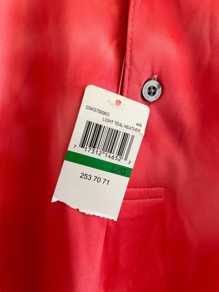 ボタン PGA TOUR Pro Series Coral Pink Athletic Fit Tie Dye Polo Shirt