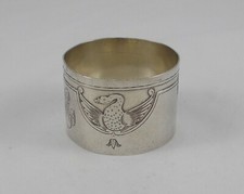 *RAR* Stilvoller Serviettenring Stil Empire Sw&auml;ne aus 950er Silber Frankreich