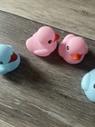 lot of 4 ducklings 2 pink 2 blue NWOTs rubber duckies bathtime — photo 6
