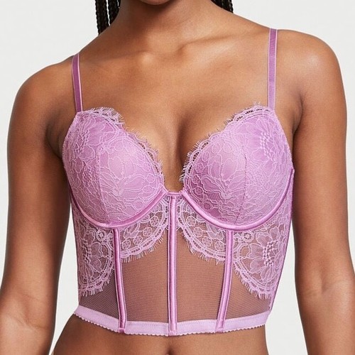 Victoria's Secret women lingerie Very Sexy light purple lace Bra Top 34B NEW - 第 1/3 張圖片