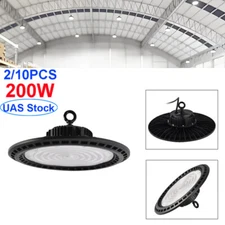 2/10PC 200W UFO LED High Bay Lights Shop Factory Warehouse Industrial Commercial