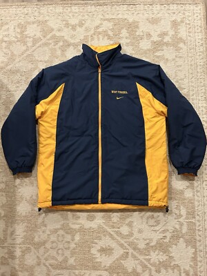 West Virginia Nike Jacket Mens XL Reversible Windbreaker Full Zip Logo READ*