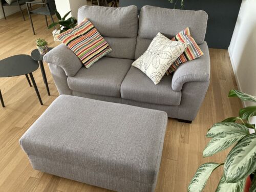 2 seater sofa with pouf-