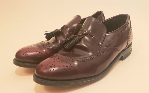 Vintage O'Sullivan Burgandy Wingtip Tasseled Dress Shoes Men's Size 8.5 E - Picture 1 of 8