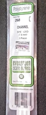 Evergreen Scale Models #268 Channels .312" (7.9 mm), 3 pieces - Details Below