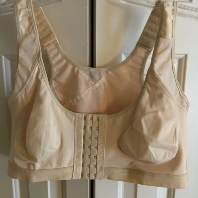 Full Figure Bra Front Closure Wire Free Nylon/Spandex Support Top Chest ...