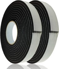 Adhesive Foam Tape Weather Strip 1/4 Inch Thick x 1 Inch Wide 2 Rolls Sticky