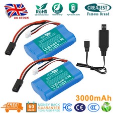 2x 3000mAh 7.4V Li-ion Battery +Charger for SUBOTECH BG1506 BG1507 BG1513 RC Car