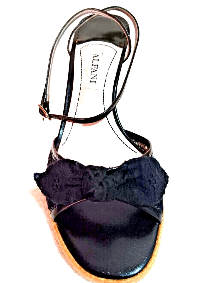 CUERO-CUÑA-LAZO NEGRO-DAMAS "8" TACÓN AJUSTABLE 3.50 Foto 2 de 4