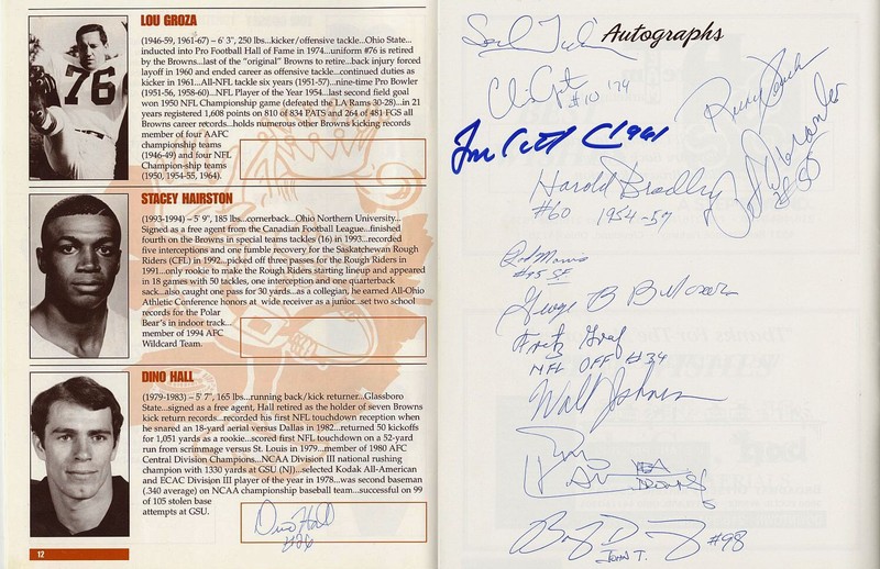 1997 Cleveland Browns Reunion Program Signed AUTO by 60 – Many Deceased LOA