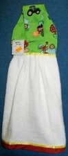 **NEW** Handmade "My 1st John Deere" Hanging Kitchen Fridge Hand Towel #319