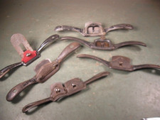 OLD USED VINTAGE STANLEY WOODWORKING TOOLS IRON SPOKESHAVE PLANES GROUP