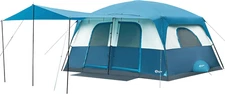 8 Person Tents for Camping, Easy Setup Cabin Tent with Large Porch, 2 Room, Wate