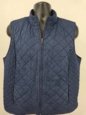 Orvis Quilted Vest Mens XL Navy Blue Full Zip Classic Collection Utility