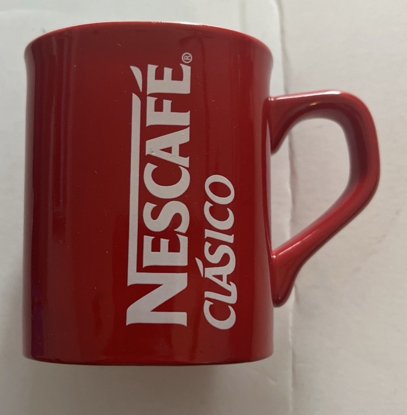 1 New Nescafe Clasico Red Cup Mug Coffee Ceramic Collectible 8oz