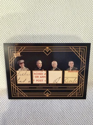 2026 Pieces Of The Past Wartime Quad Relic Hand Written PATTON ,EISENHOWER +