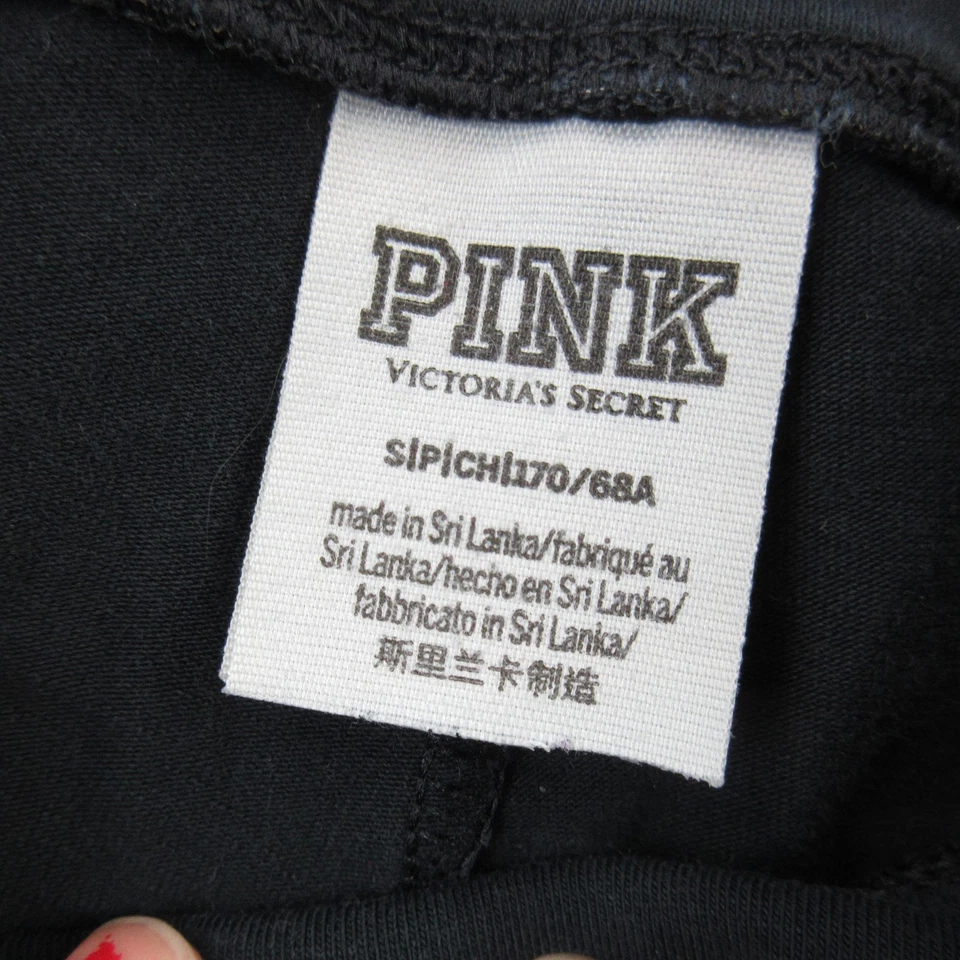 ROSA Victoria's Secret Leggings Mujer Pequeño Tiro Alto Yoga Pantalones Ombre Negro Foto 3 de 4