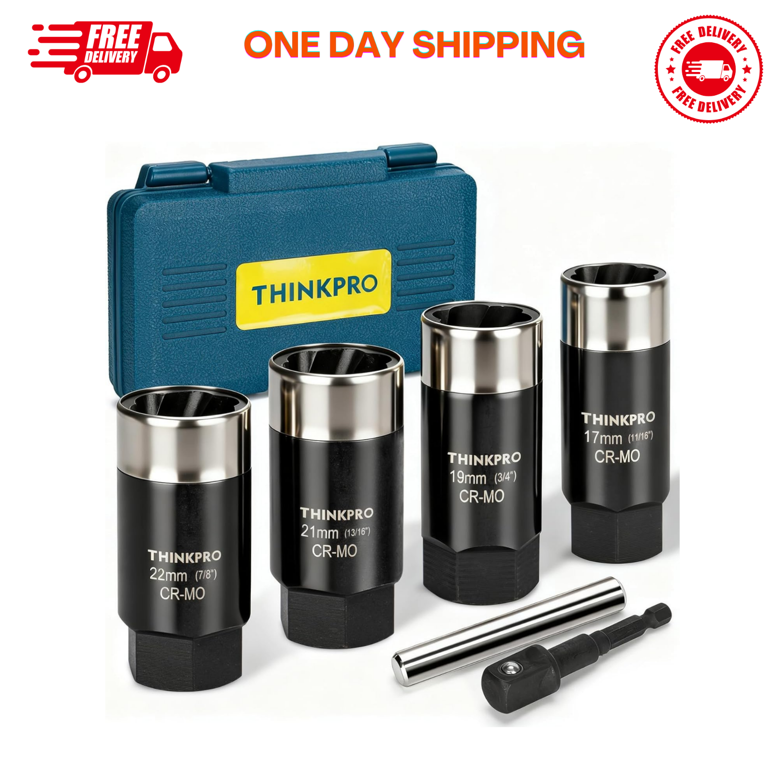 Locking Lug Nut Removal Tool-6 Pieces Deep Lug Nut Extractor Set,Stripped Lug Nu