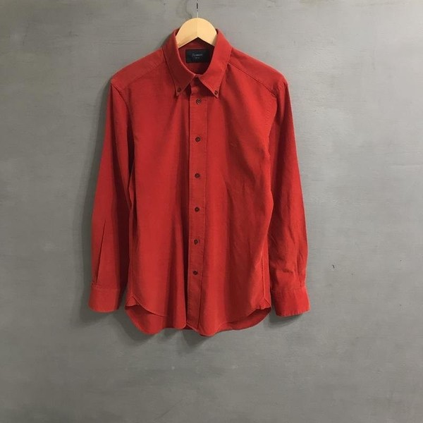 Men Faconnable Shirt Red Cotton 38 / M / 46