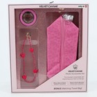 VELVET CAVIAR Phone Accessories Set Hot Pink Leopard Phone Grip Stand Travel Bag