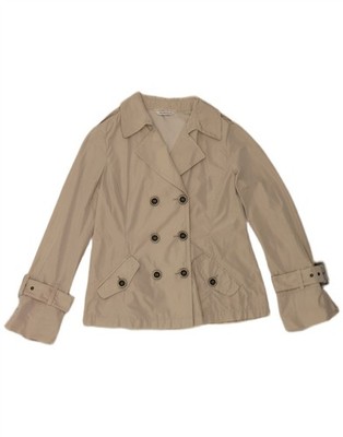 Marella Womens Short Trench Coat UK 14 Large Beige Polyester EC04