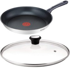 Tefal 28cm Bratpfanne mit Glasdeckel Induktion Titan Antihaft Geschirrspüler Neu