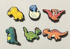 New Jibbitz Shoe Charms 6 Lot for Crocs Cute Dinosaur Theme Dinosaurs