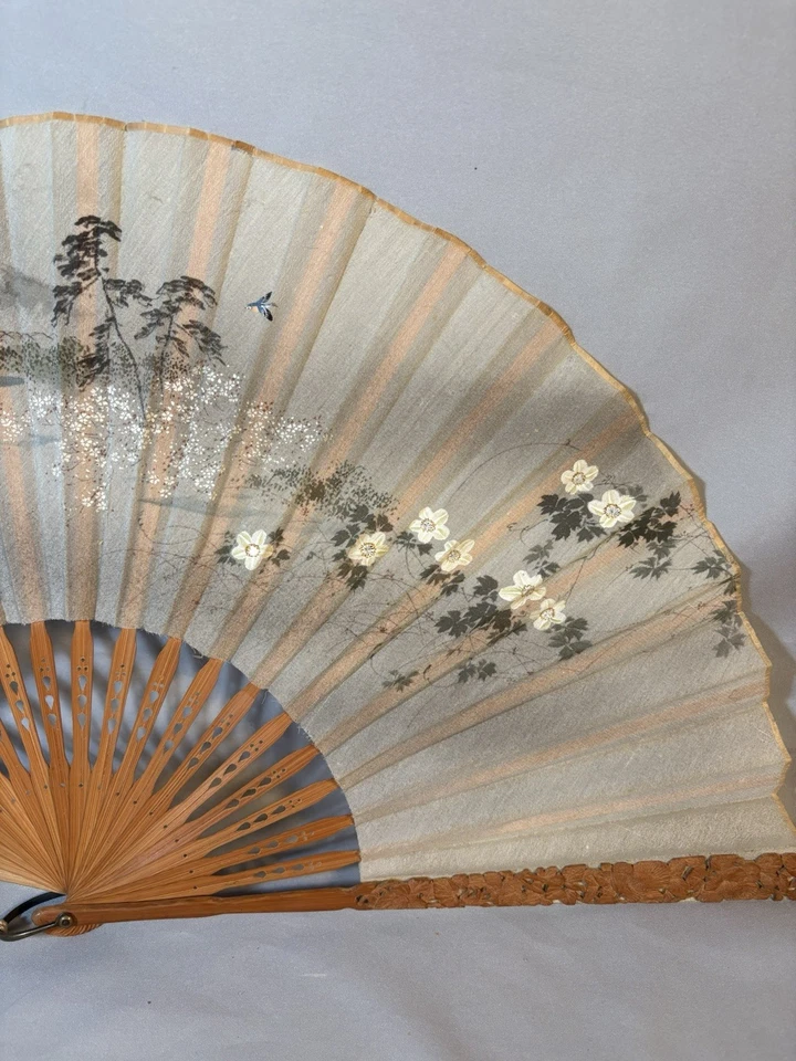 古董丝绸扇手绘  — 第 3/4 张图片